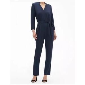 Banana Republic Wrap Long Sleeve Tie Waist Jumpsuit Size 0
